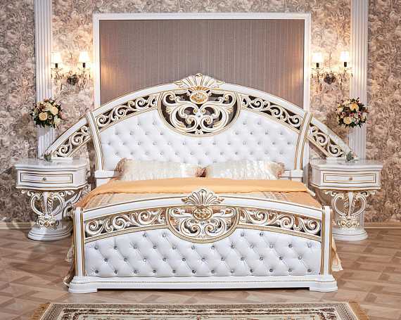 Кровать "Марелла" 180*200 (белый с золотом)