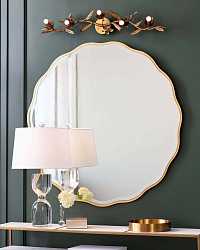 Золотое настенное зеркало "Бонни"