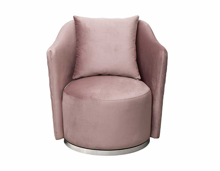 Кресло Verona вращающееся розовое/хром
