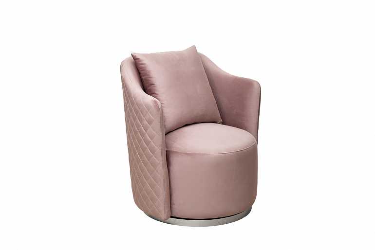 Кресло Verona вращающееся розовое/хром